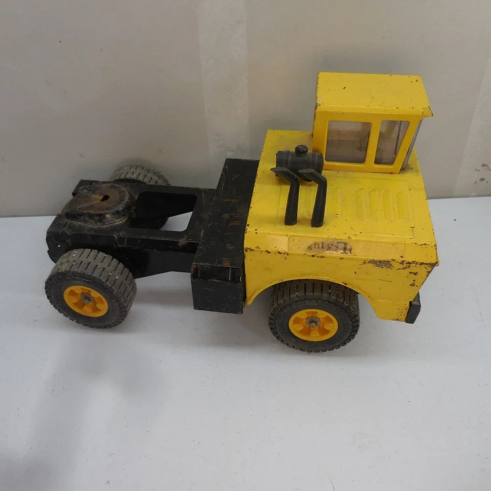 VTG Mighty Tonka Semi Truck Cab Front Bottom Dump Steel Yellow 1970s USA Made